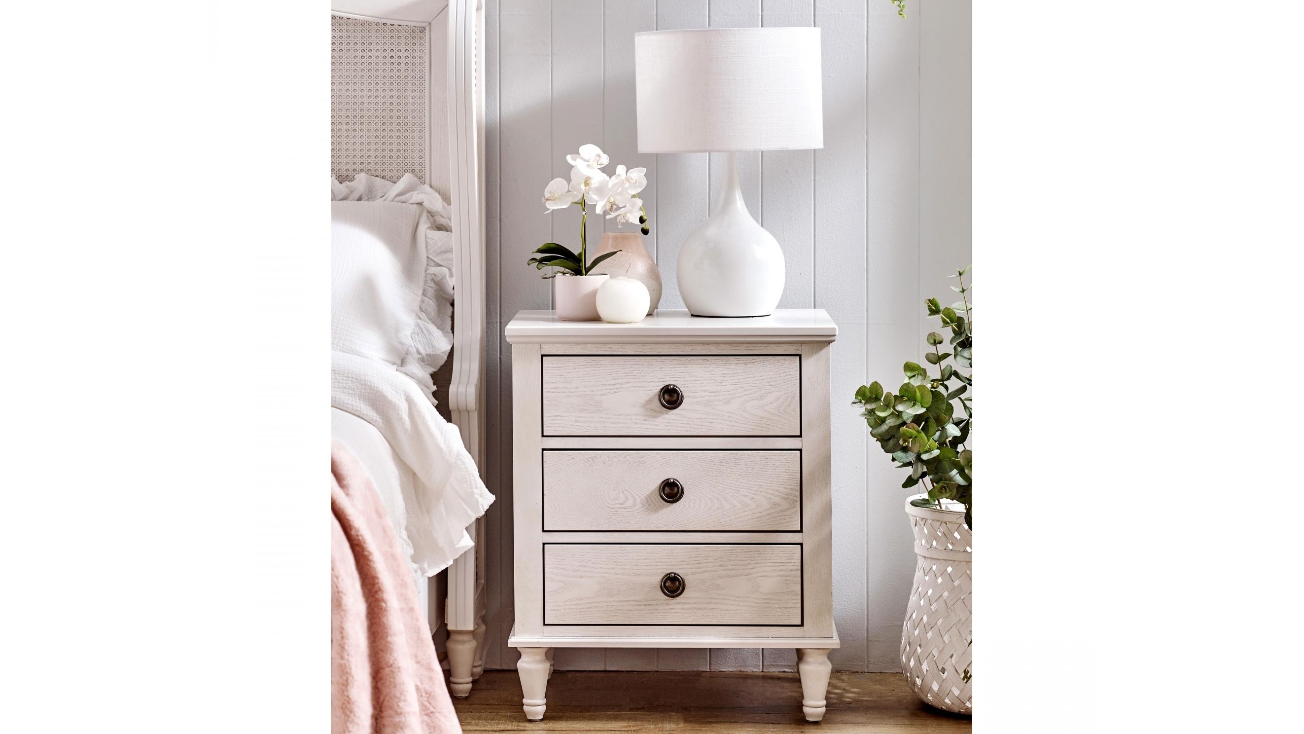 Freya 3 Drawer Bedside Table Harvey Norman