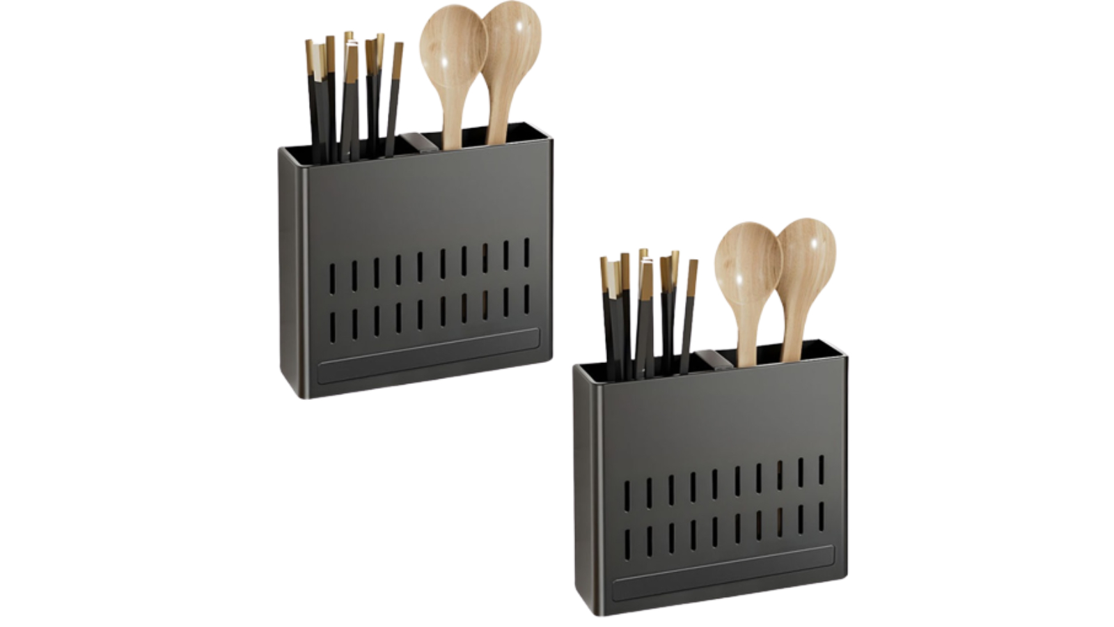 Soga 2 Piece Wall Mounted Kitchen Utensil Storage Rack Space Saving Organiser
