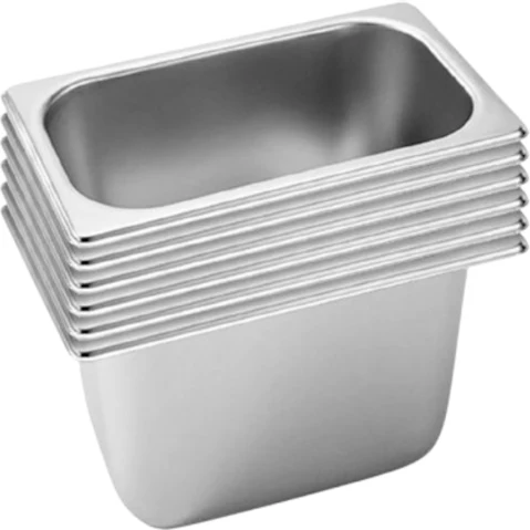 SOGA 6x Gastronorm GN Pan Full Size 1/3 GN Pan 20cm Deep Stainless Steel Tray