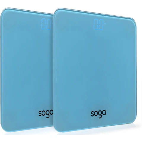 SOGA 2x 180kg Digital Fitness LCD Electronic Weighing Scales - Blue