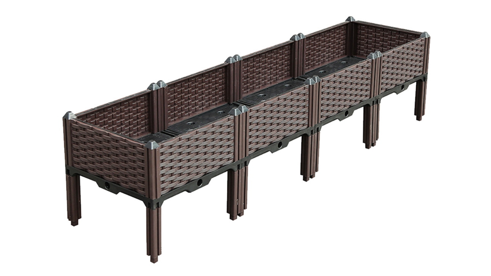 SOGA 160cm x 36cm Square Raised Plastic Garden Planter Box with Legs