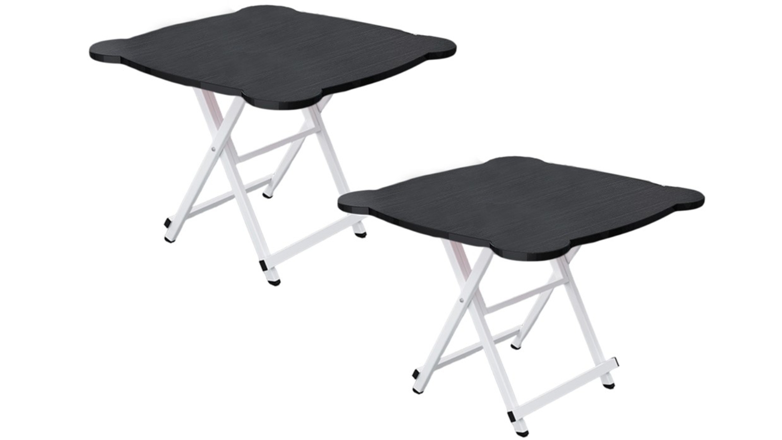 Soga 2 Piece Minimalist Folding Table - Black