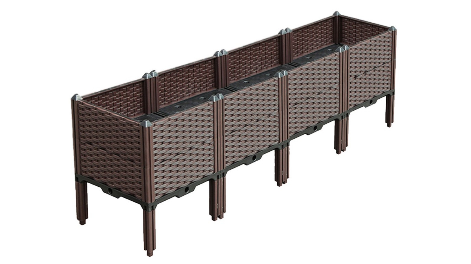 SOGA 160cm x 51cm Square Raised Plastic Garden Planter Box with Legs