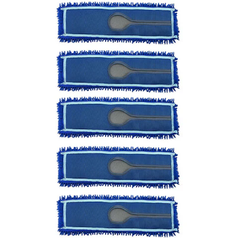 Soga 5 Piece Blue Rotating Dust Remover Cleaning Pad Microfiber Flat Floor Mop - 100 x 22cm