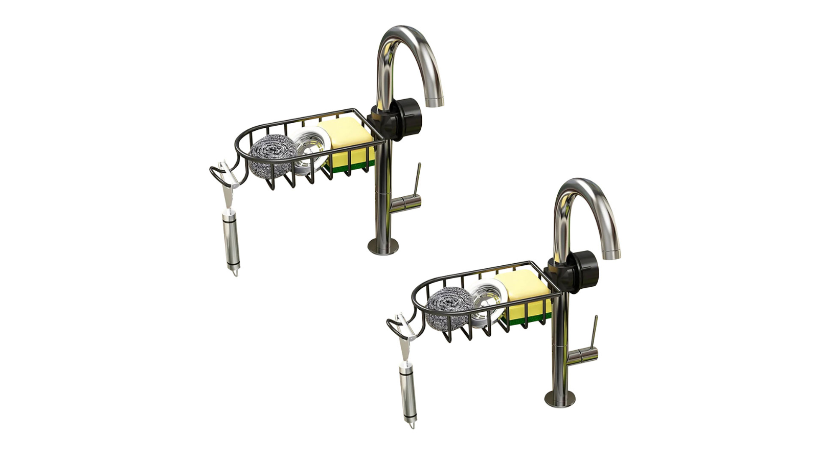 Soga 2 Piece Kitchen Sink Organise - Black