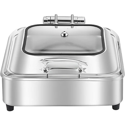Soga Stainless Steel Square Tray Buffet Food Warmer with Top Lid
