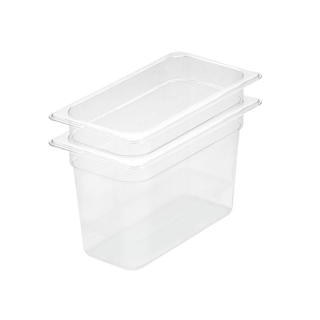 Soga 20cm Clear Gastronorm Pan 1/3 Food Tray - Bundle of 2