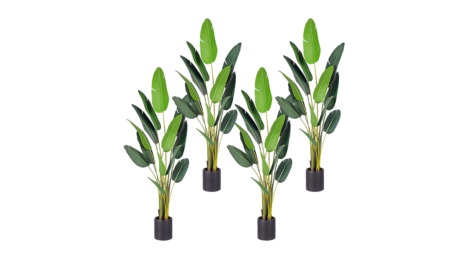 Soga 4 Piece Artificial Giant Green Birds of Paradise Tree Decor - 220cm