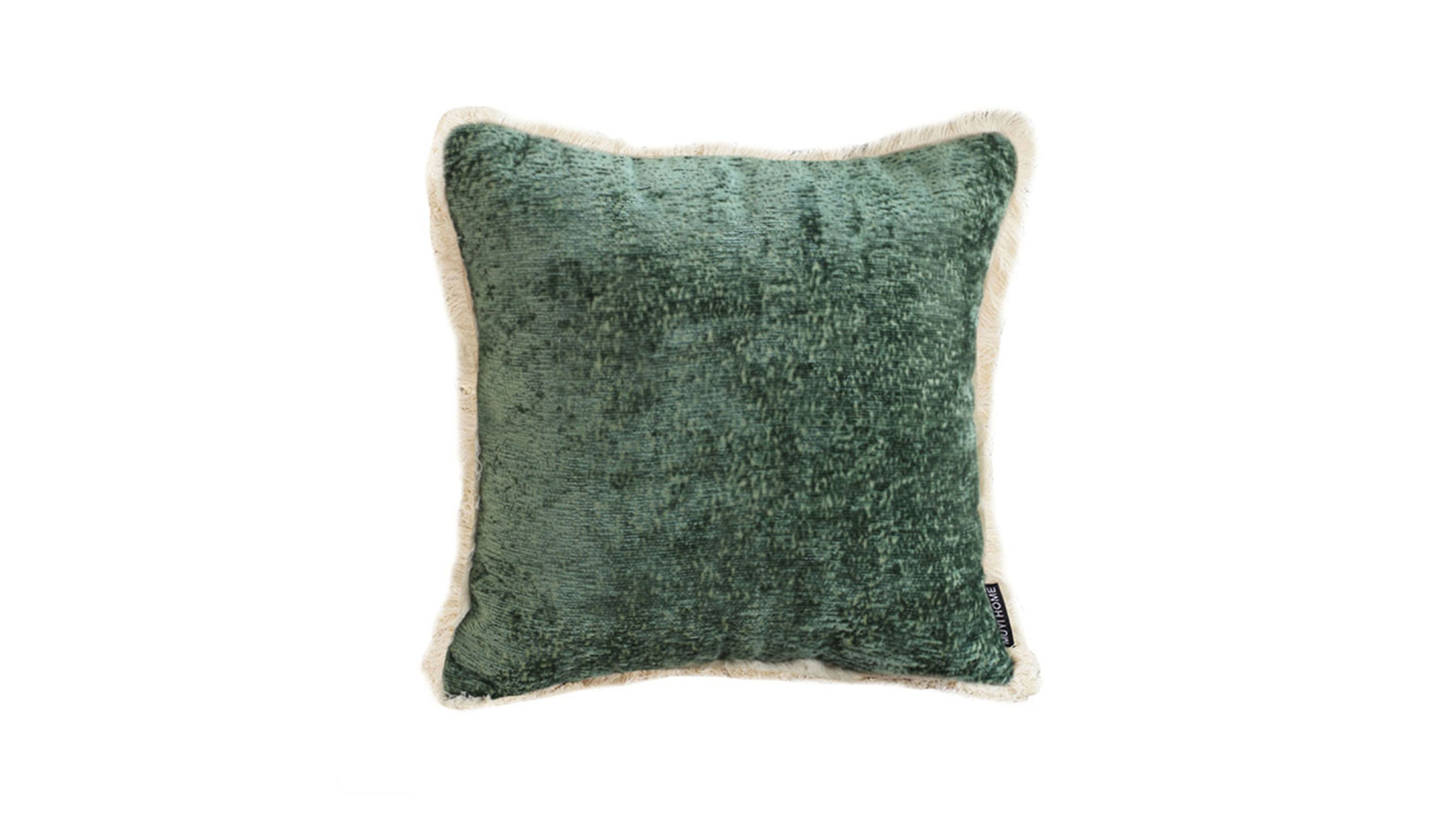 Soga 45cm Home Aesthetic Chenille Texture Tassel Square Throw Pillow - Jade Green