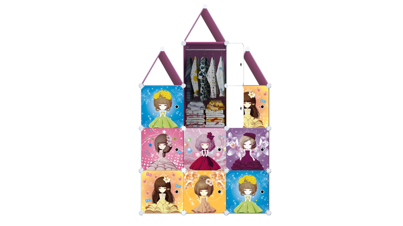 Soga 10 Cubes DIY Princess Design Storage Organiser