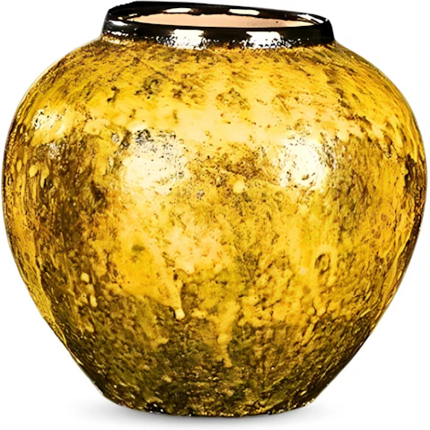 Soga Yellow Ceramic Flower Vase Elegant Home Decor - Small
