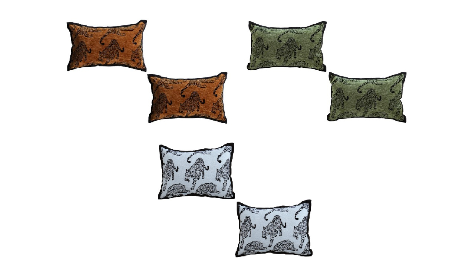 Soga Set of 2 30cm Leopard Light Lumbar Decorative Cushion