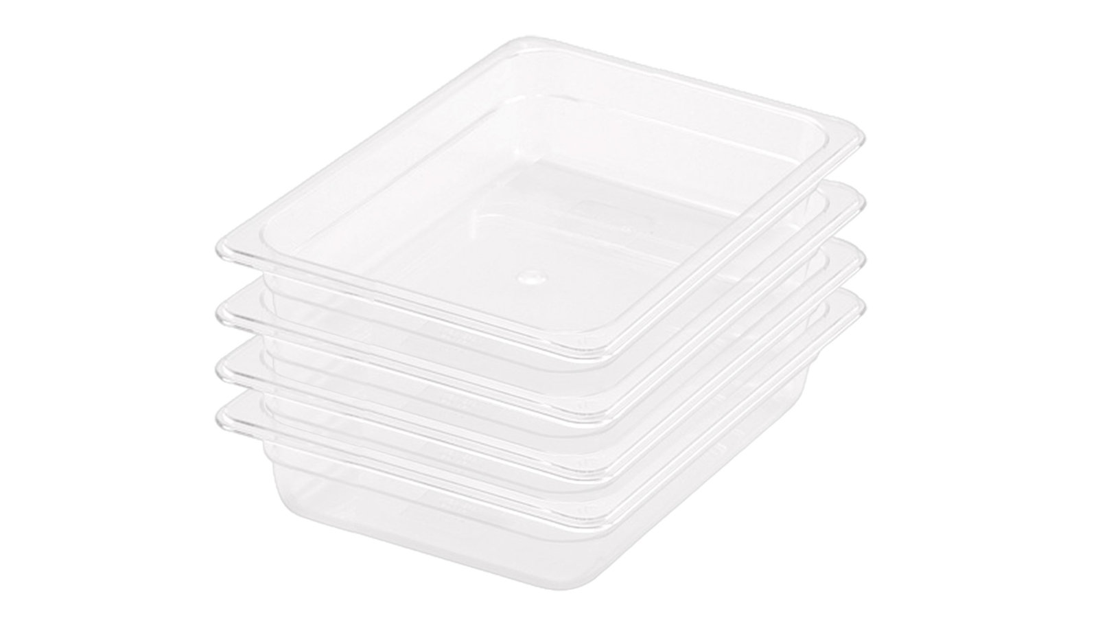 Soga Set of 4 Clear Gastronorm GN Pan 1/2 Food Tray Storage - 65mm