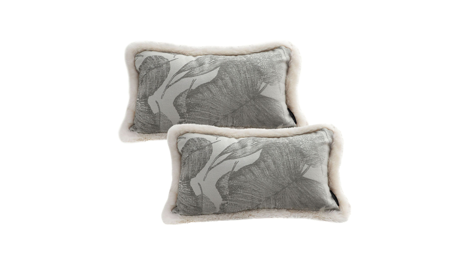 Soga 2 Piece 30x50cm Wabi-sabi Rectangular Raised Embroidery Leaf and Lumbar Throw Pillow