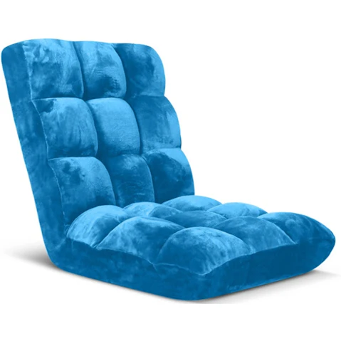 Soga Floor Recliner Folding Lounge Sofa Futon Couch - Blue