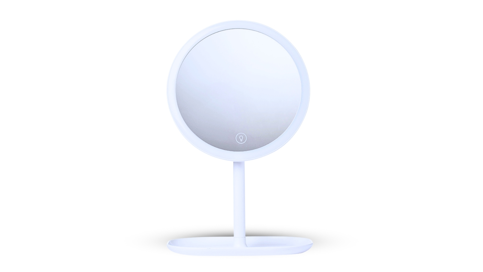SOGA White Round Smart LED Bedroom Table Tricolor Vanity Mirror with 5x Magnification - 26cm