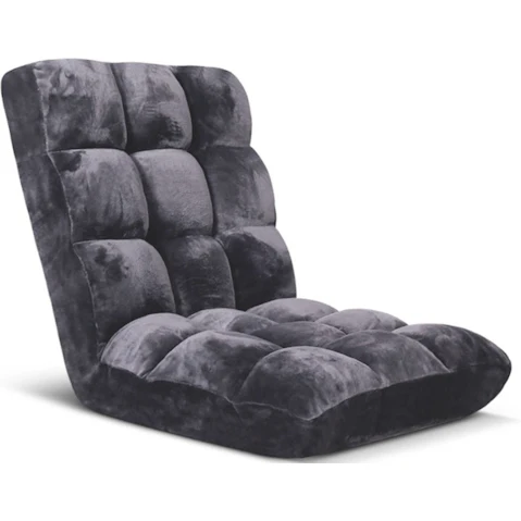 Soga Floor Recliner Folding Lounge Sofa Futon Couch - Grey