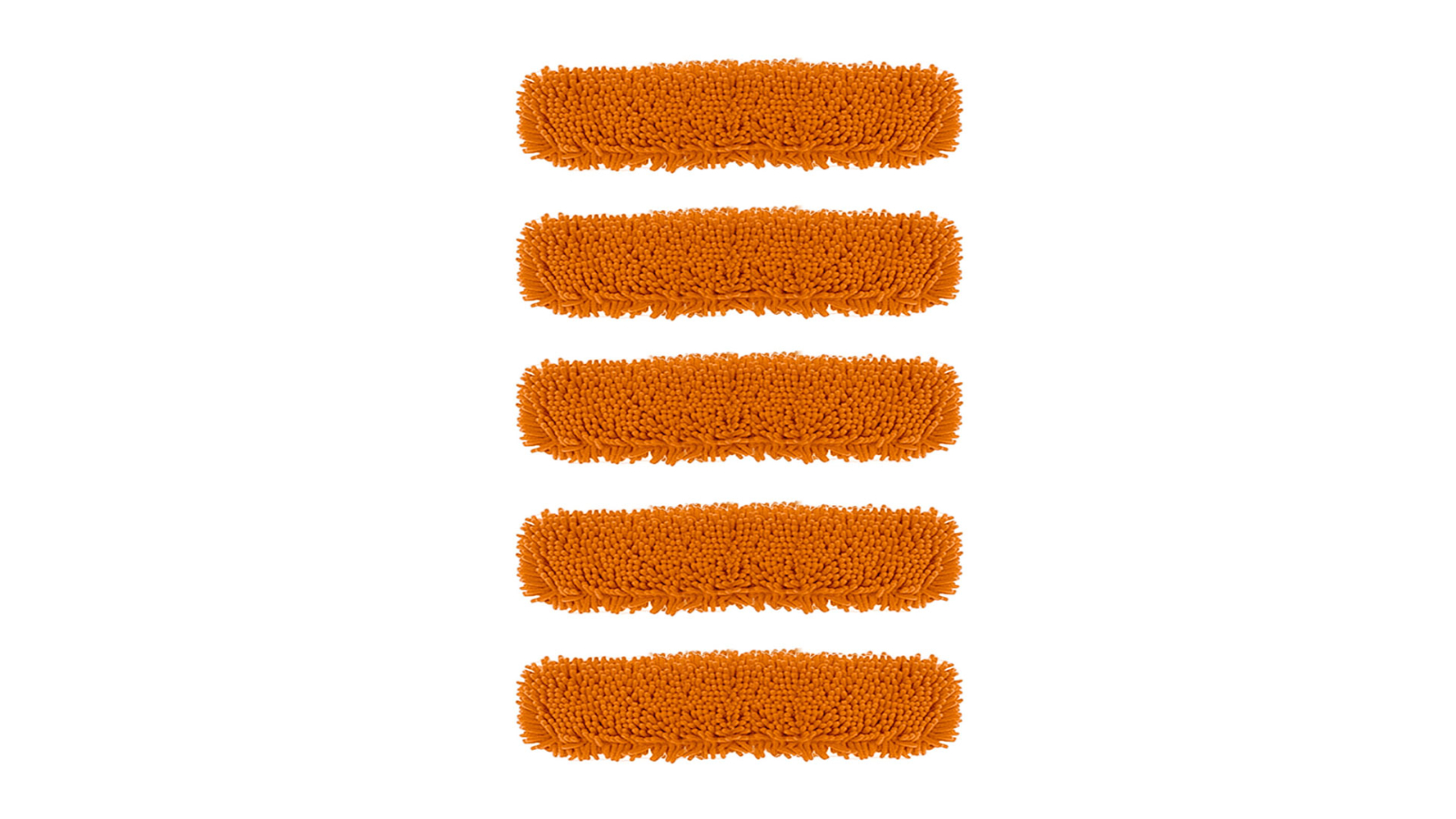 Soga 5 Piece Orange Rotating Dust Remover Cleaning Pad Microfiber Flat Floor Mop - 80 x 12cm