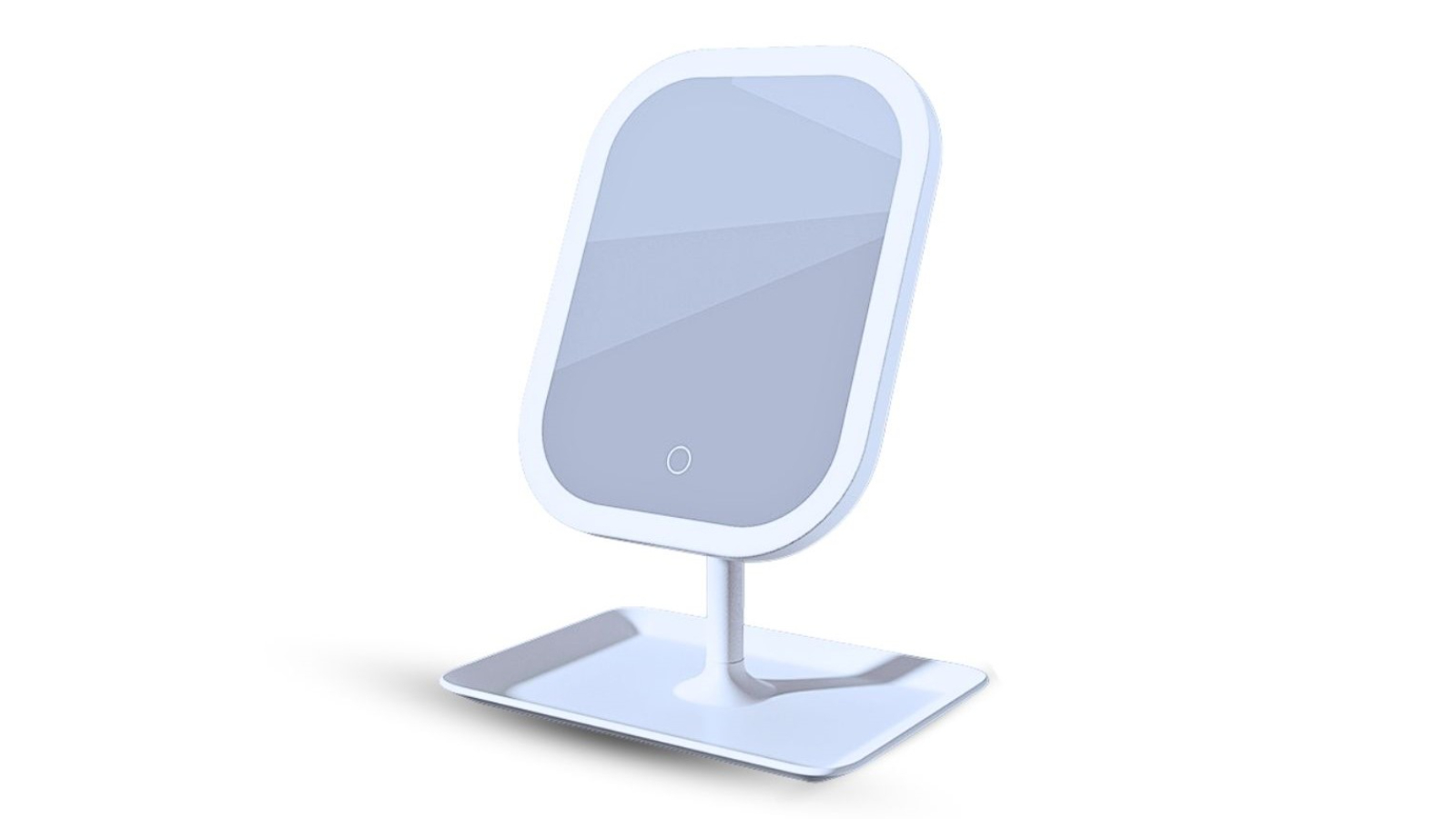 SOGA White Squared Smart LED Bedroom Table Tricolor Vanity Mirror with 5x Magnification - 26cm