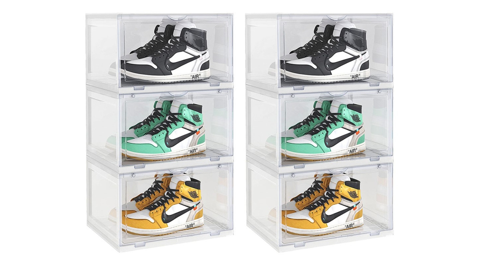 Soga 2-Piece 3 Tier Transparent Storage with Magnetic Door