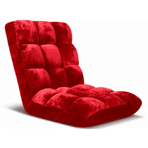Soga Floor Recliner Folding Lounge Sofa Futon Couch - Red