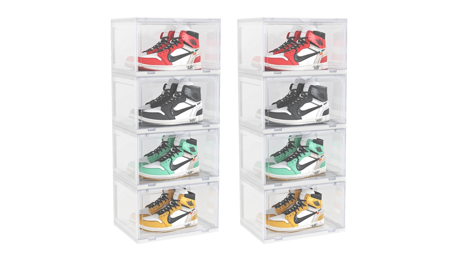 Soga 2-Piece 4 Tier Transparent Storage with Magnetic Door