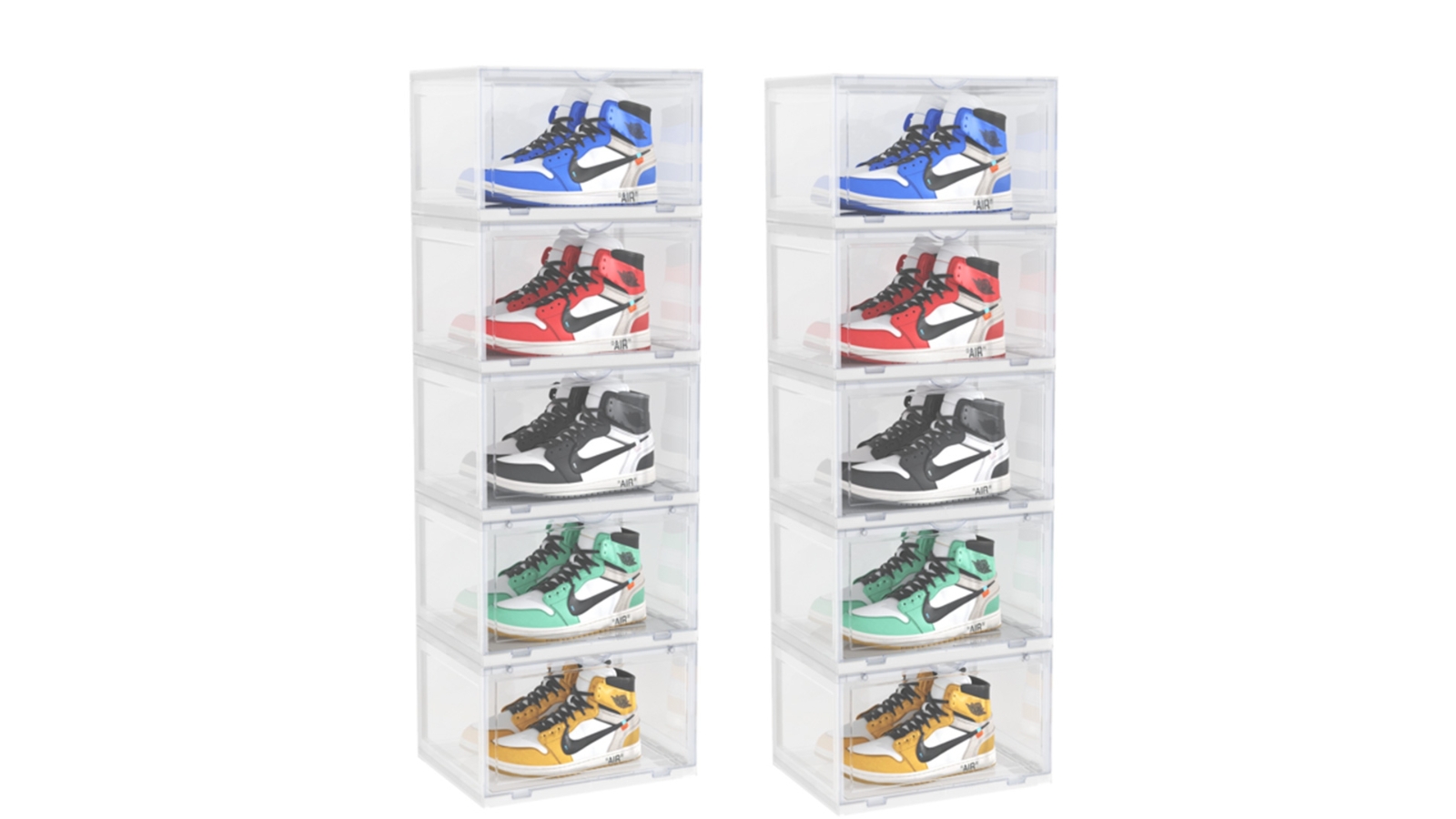 Soga 2-Piece 5 Tier Transparent Storage with Magnetic Door