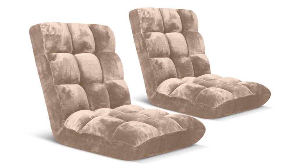 Soga 2 Piece Light Apricot Floor Recliner Folding Chair Cushion