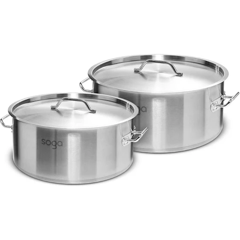 SOGA Stock Pot 9L 23L Top Grade Thick Stainless Steel Stockpot 18/10