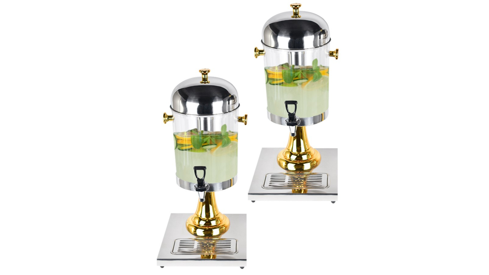 Soga Set of 2 Single Stainless Steel Dispenser 8 Litre Transparent Container Jug