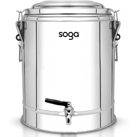Soga Stainless Steel Insulated Beverage Dispenser with Tap - 40L