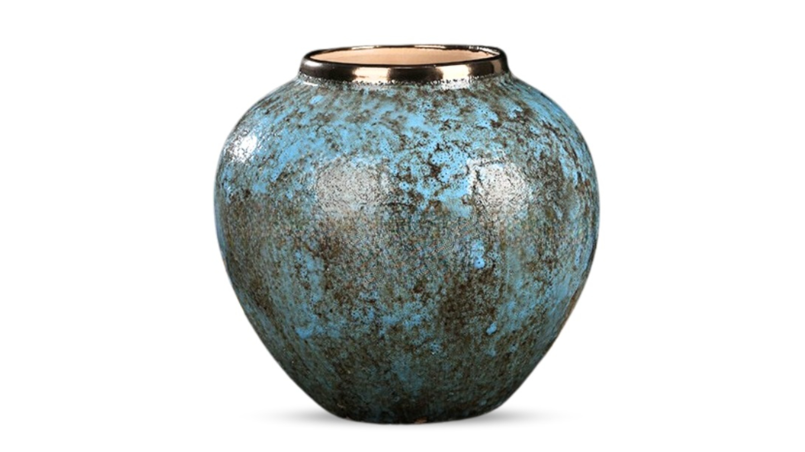 Soga Light Blue Ceramic Flower Vase Elegant Home Decor - Small