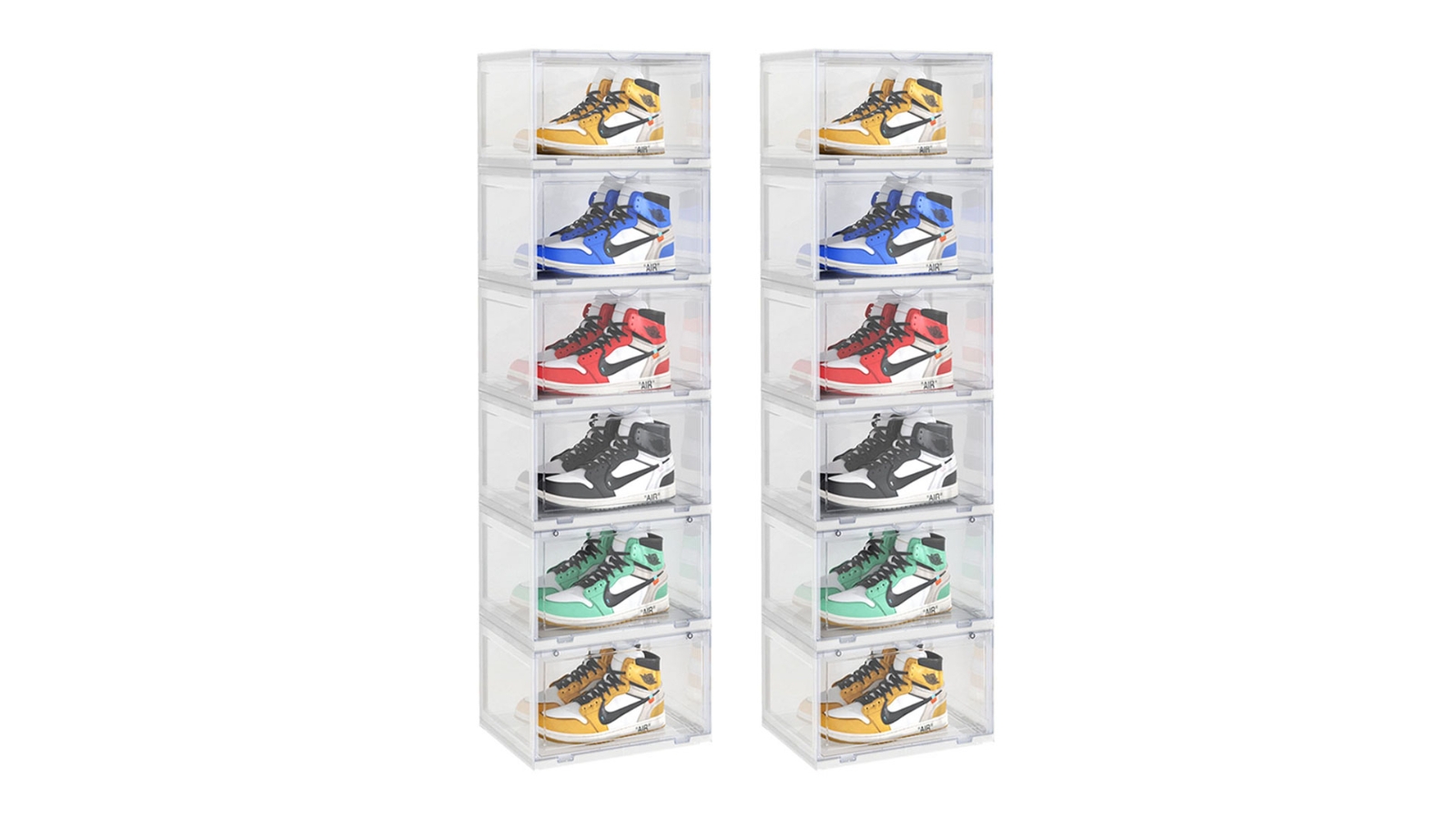 Soga 2-Piece 6 Tier Transparent Storage with Magnetic Door