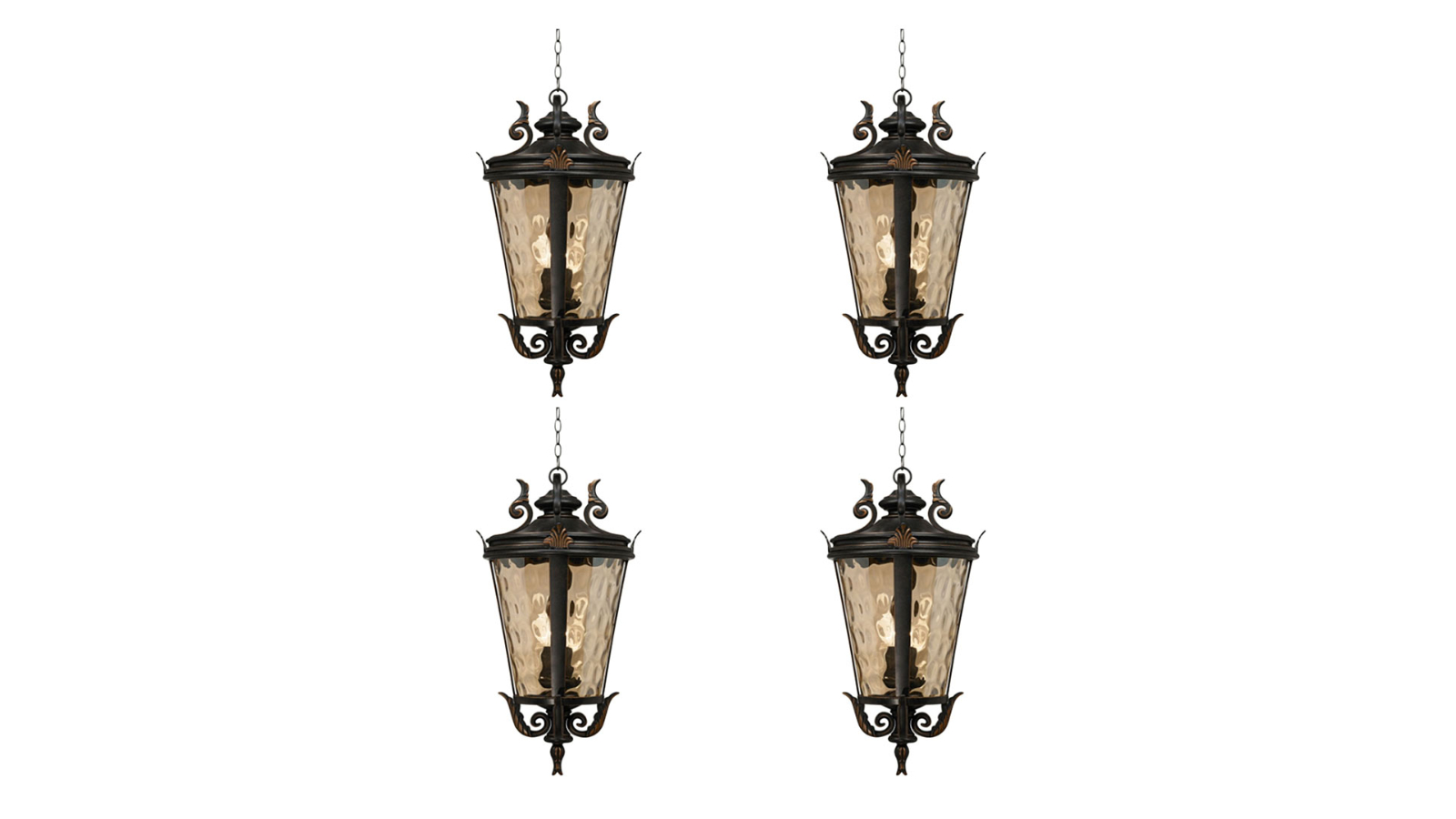 Soga 4 Piece Vintage Aluminum and Elegant Glass Lantern - 60.3cm