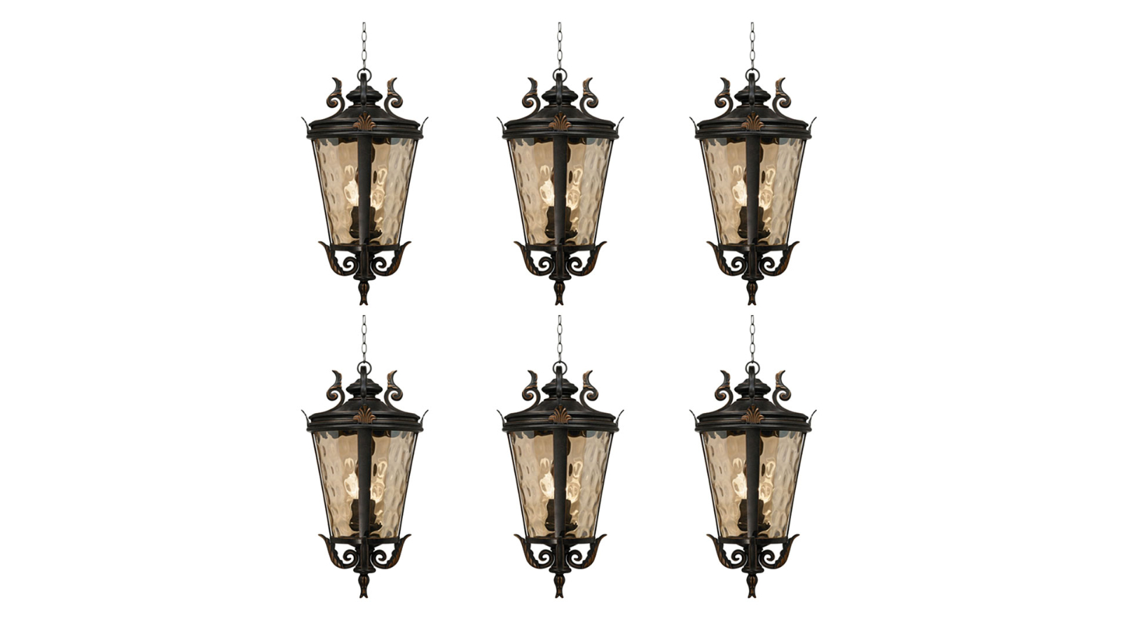 Soga 6 Piece Vintage Aluminum and Elegant Glass Lantern - 60.3cm