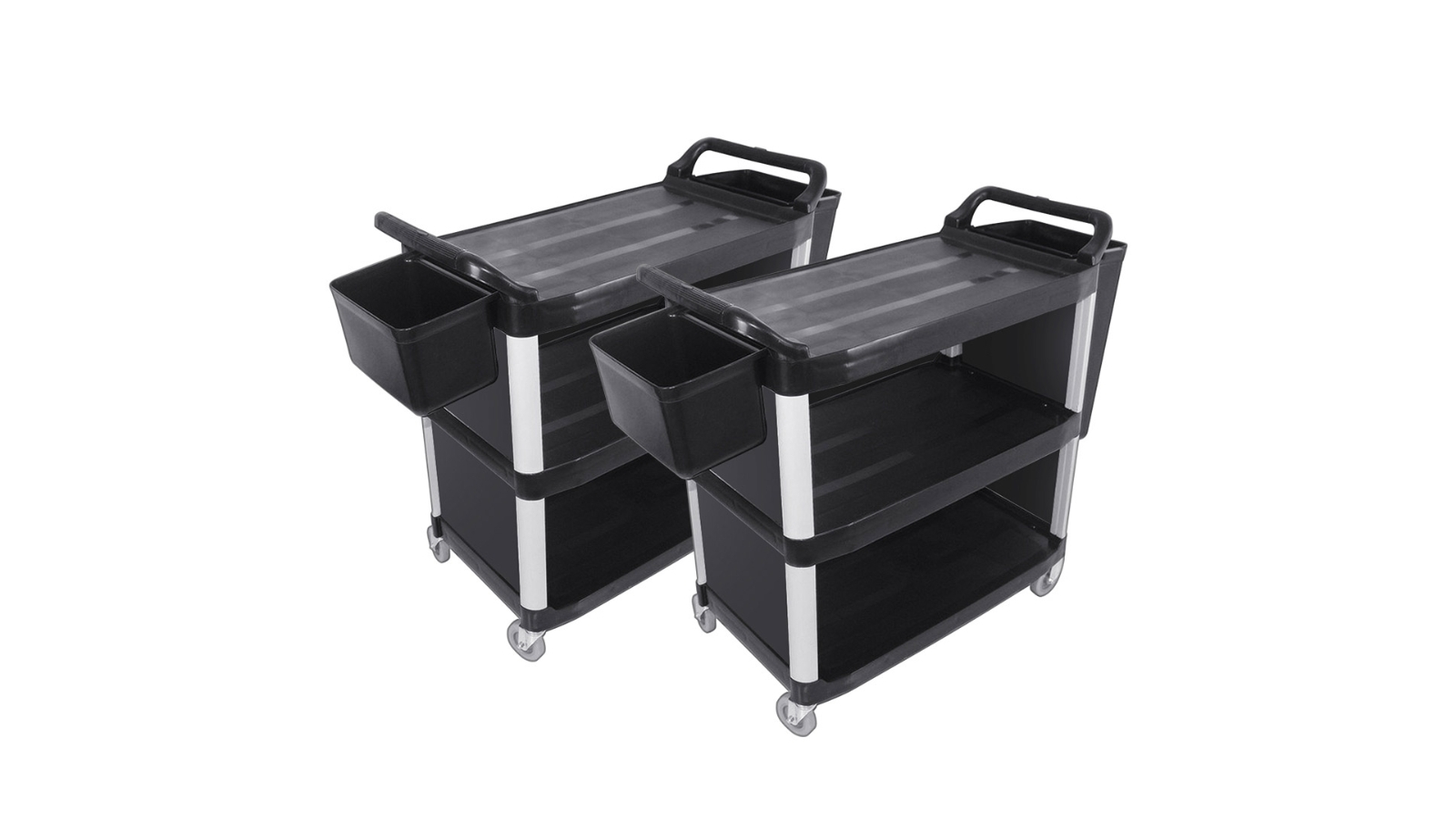 Soga 2 Piece 3 Tier Covered Food Trolley with Bins