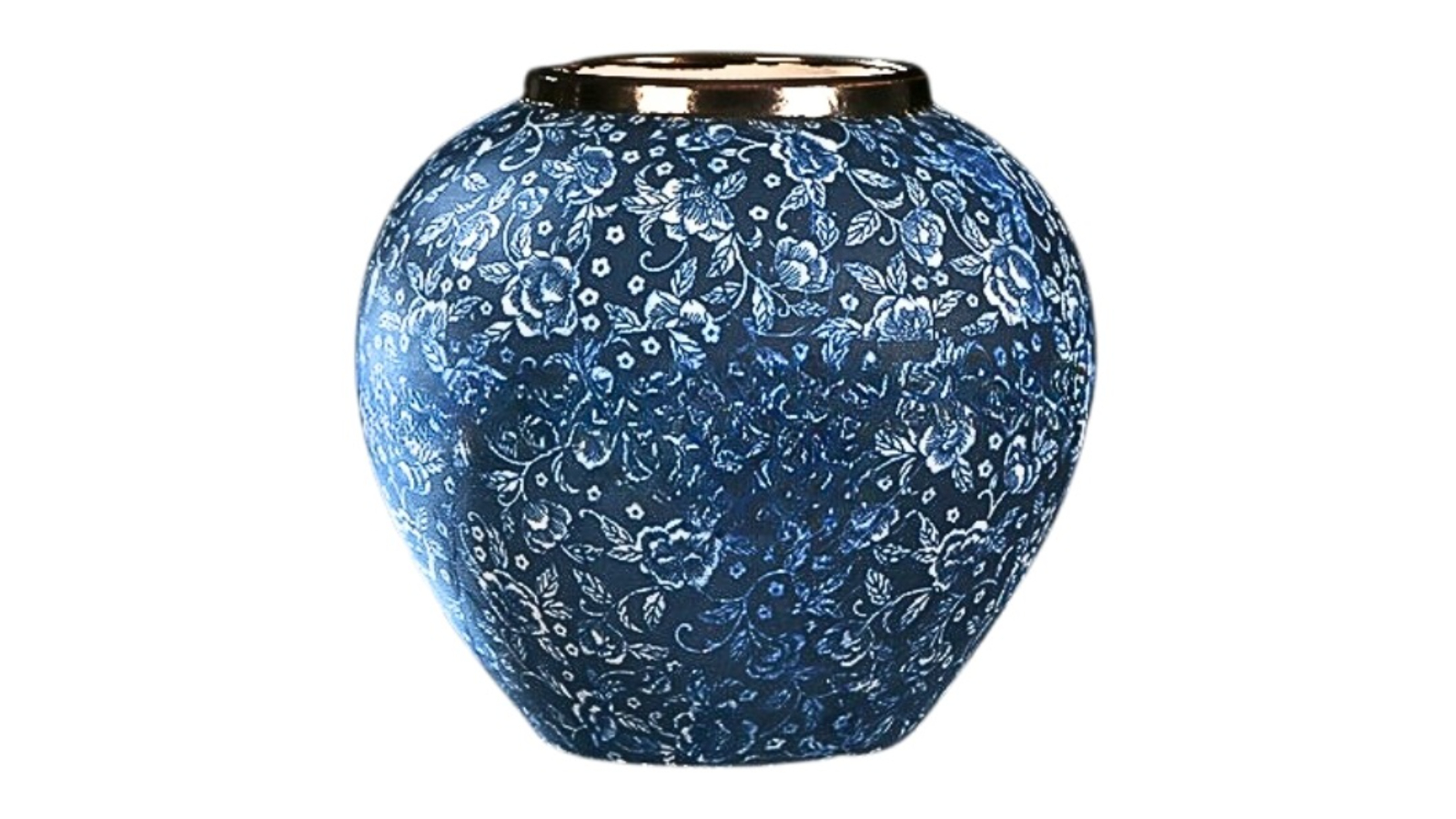 Soga Blue/White Mini Floral Ceramic Flower Vase Elegant Home Decor - Small