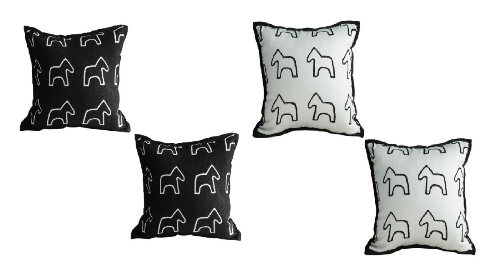 Soga Set of 2 45cm Teddy Fleece Square Pony Design Decorative Cushion