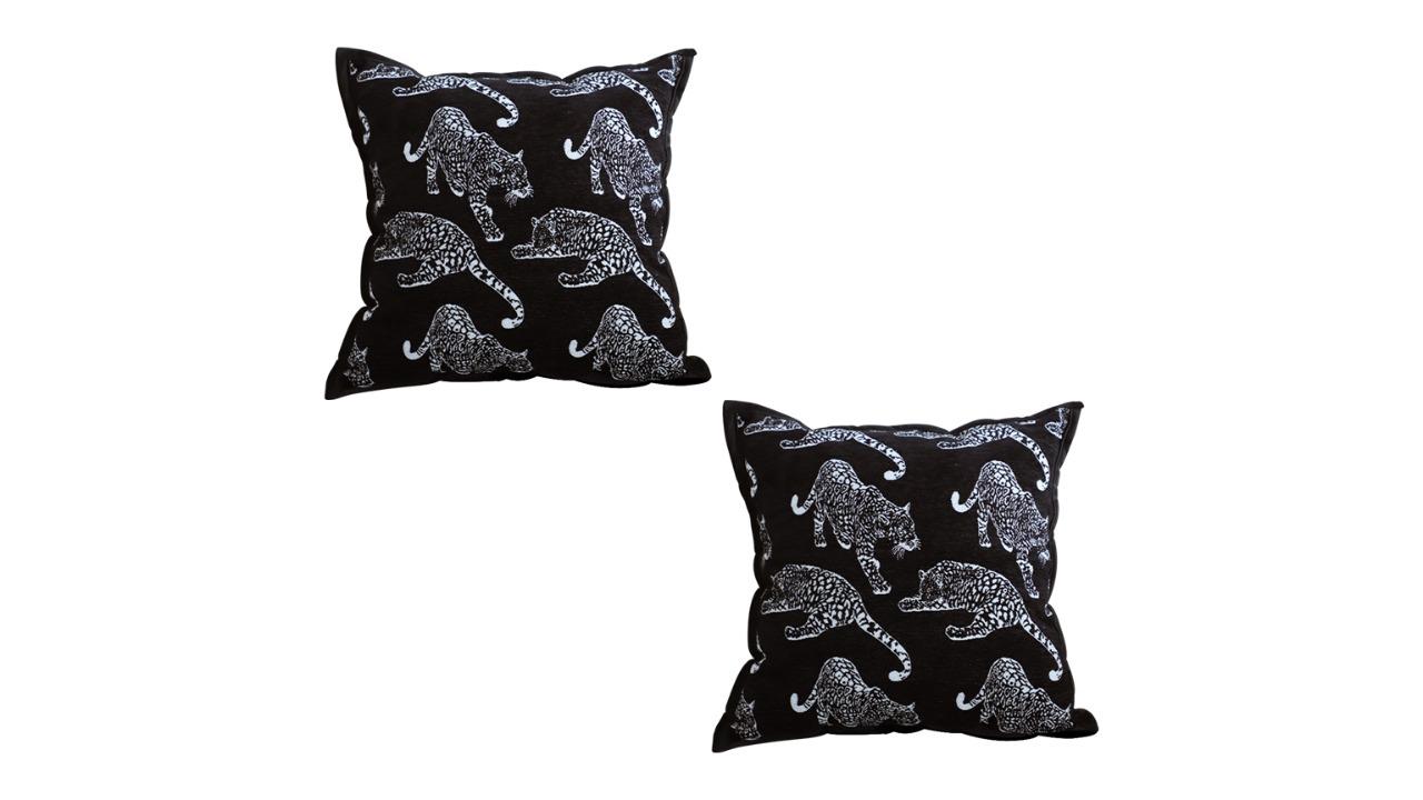 Soga Set of 2 45cm Leopard Light Luxury Decorative Cushion - Black