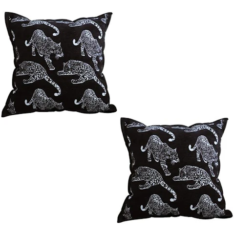 Soga Set of 2 45cm Leopard Light Luxury Decorative Cushion - Black