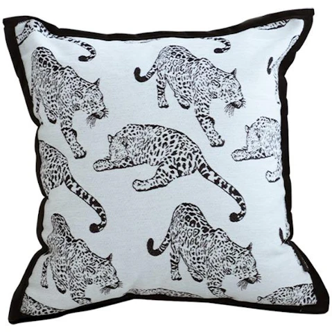 Soga 45cm Leopard Light Luxury Decorative Cushion - White/Black