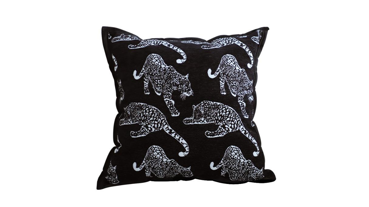 Soga 45cm Leopard Light Luxury Decorative Cushion - Black
