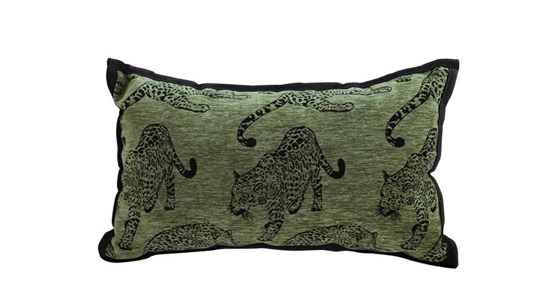 Soga 30cm Leopard Light Lumbar Decorative Cushion - Green