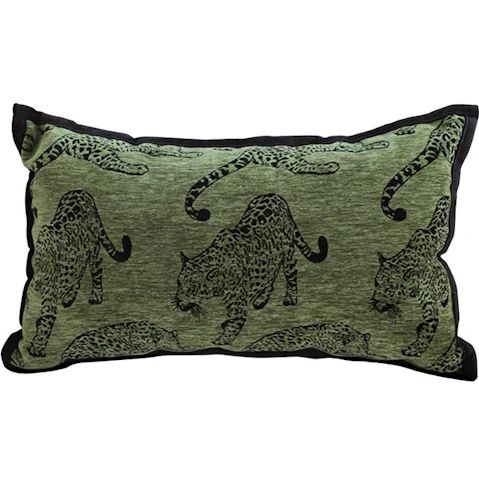 Soga 30cm Leopard Light Lumbar Decorative Cushion - Green
