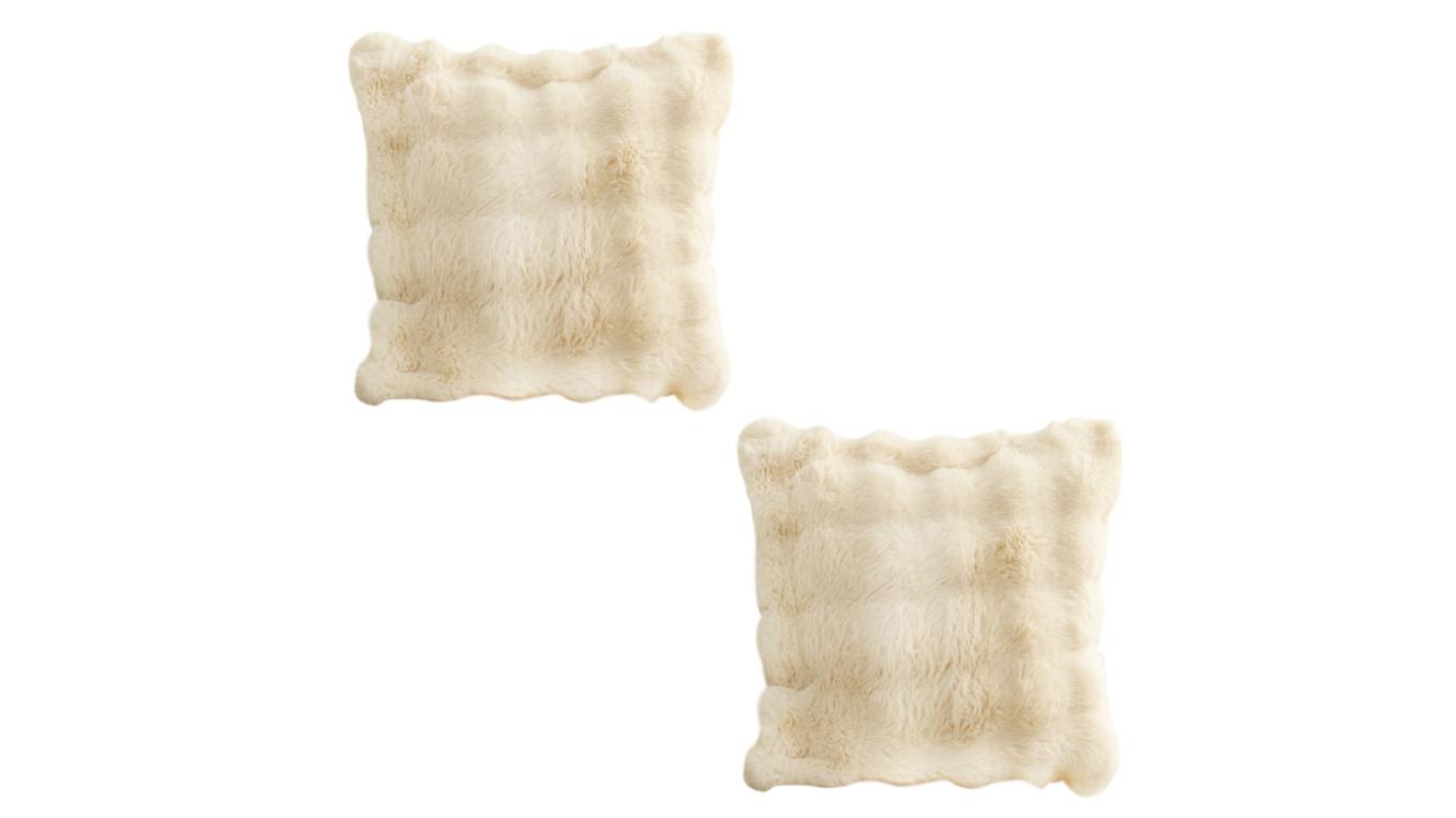 Soga Set of 2 50cm Rabbit Square Cushion - Light Camel
