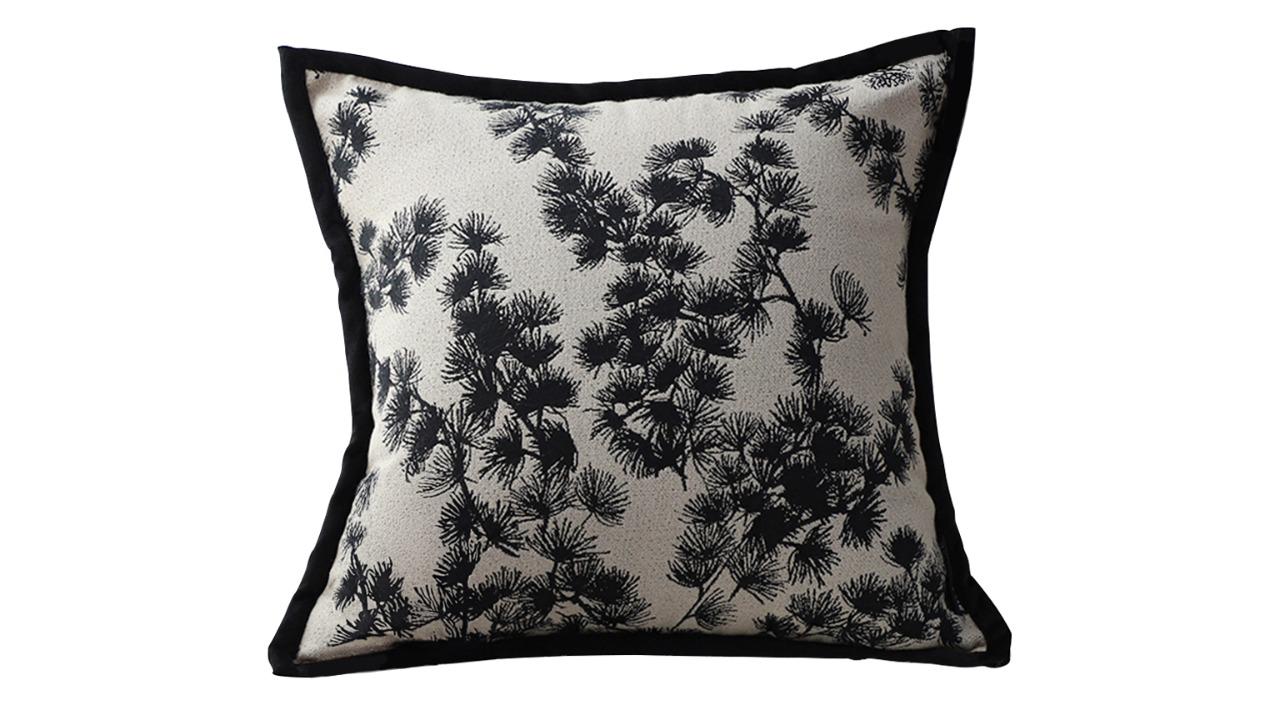 Soga Black/White Wide Border Square Cushion - 45cm
