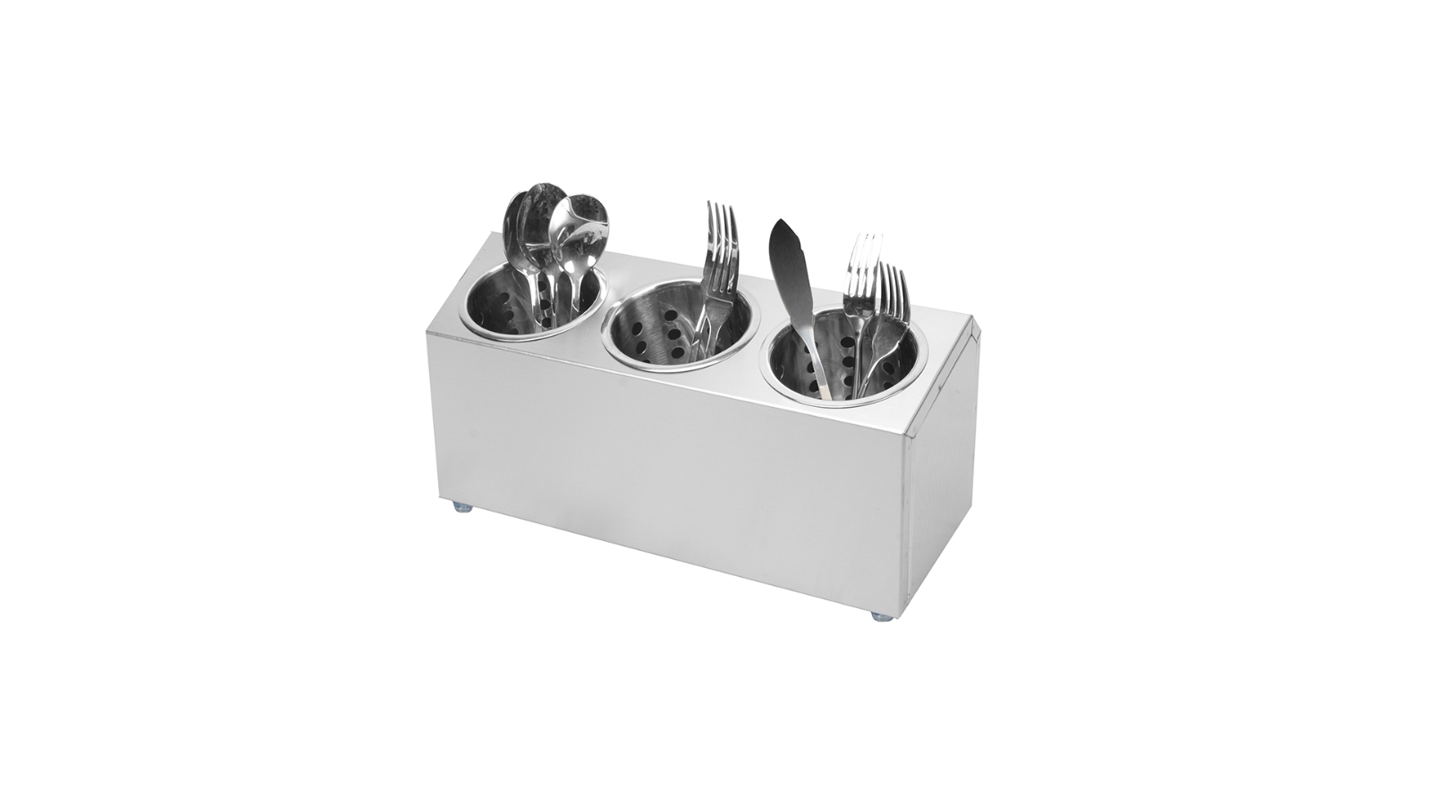 SOGA 18/10 Stainless Steel Commercial Conical Utensils Cutlery Holder with 3 Holes