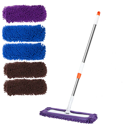 Soga 3 Color Rotating Dust Remover Cleaning Pad Microfiber Flat Floor Mop - 60 x 12cm