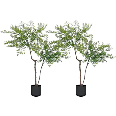 Soga 2 Piece Home Accent Decor Nandina Heavenly Bamboo Tree Artificial Plant - 120cm