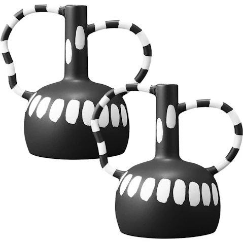 Soga 2 Piece Ornament Vase with Handicraft Decoration Polka Dot - 26.5 x 17cm